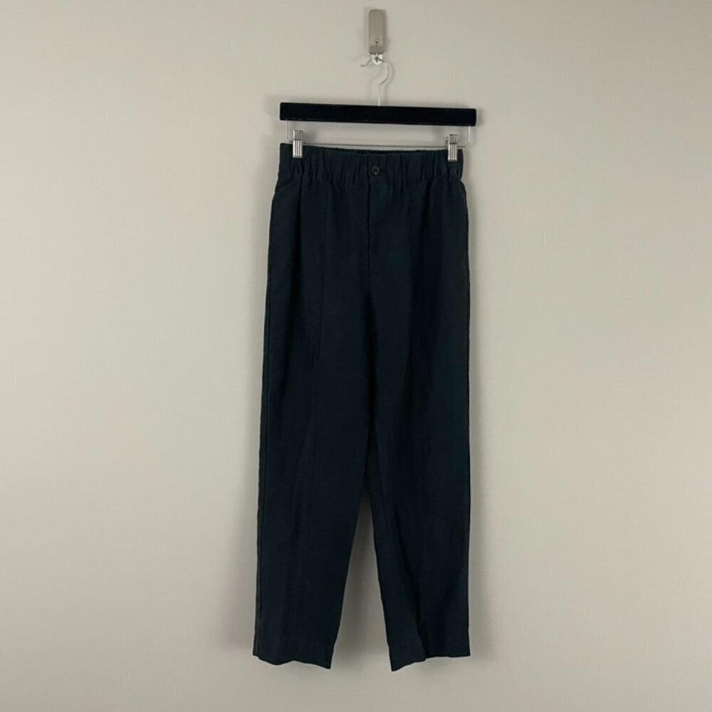 Madewell Tapered Huston Pull-On Crop Pants in True Black Size XS